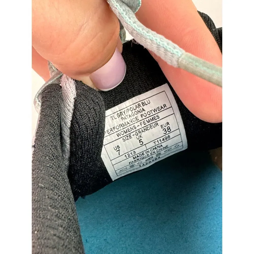 Patagonia Tsali 3.0 Womens Sneakers 7 Gray Polar Blue Trail Running Shoes T11498